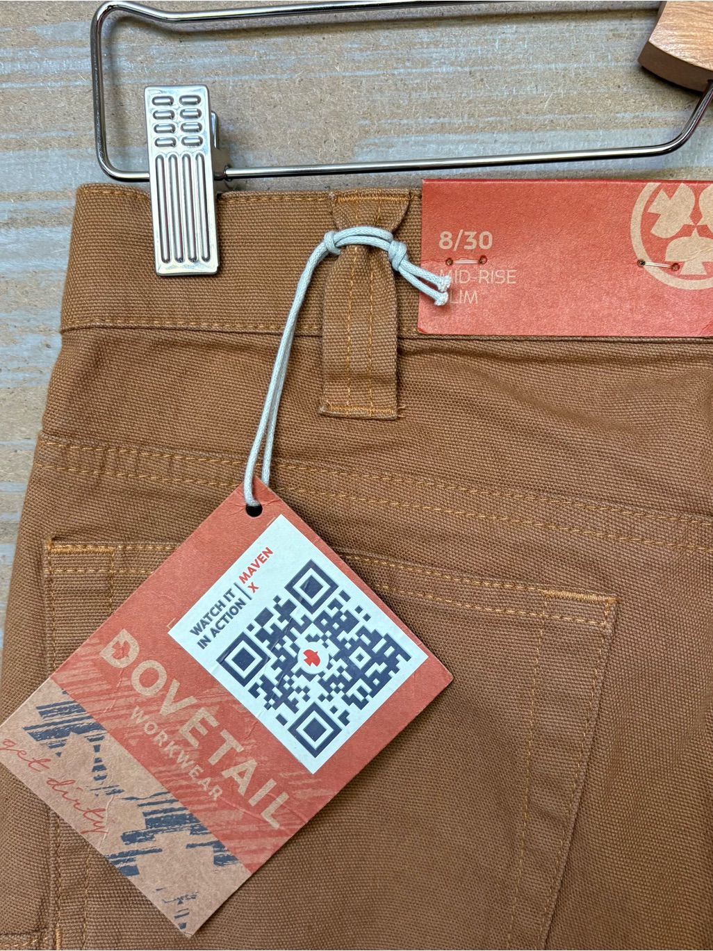 Dovetail Workwear Nwt Maven X Work Pants Saddle Brown Canvas Womens 8x30 — image 4 of 8